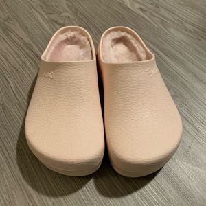 Super Birki Clogs Shearling Light Rose